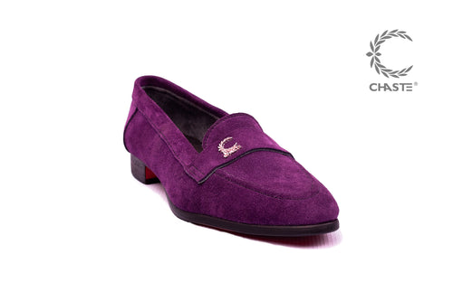 Women Suede Loafer- Purple